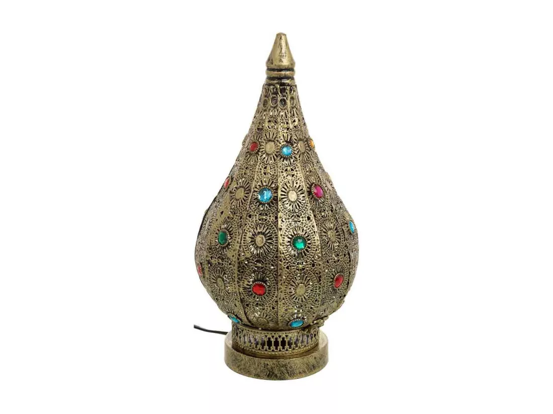 Lampe en métal avec verre acrylique coloré