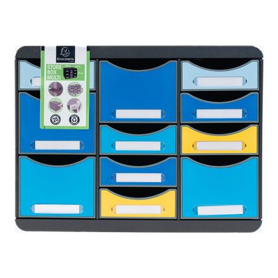 Exacompta Beeblue - Module de classement 11 tiroirs - couleurs assorties
