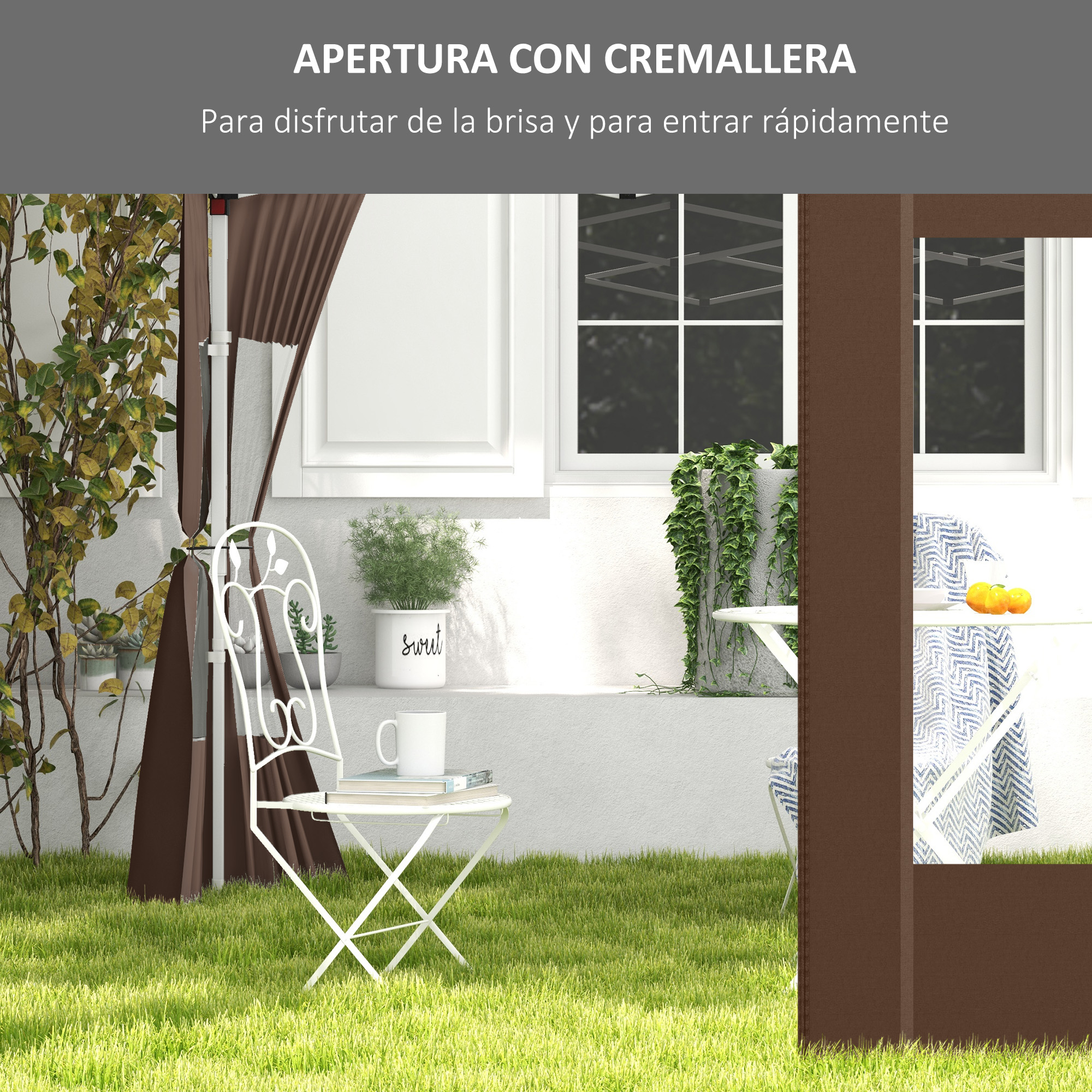 Paredes da tenda Outsunny castanhas