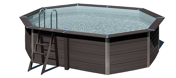 Piscine hors sol composite gris Gré 5,24 x 3,86 x h.1,24 m