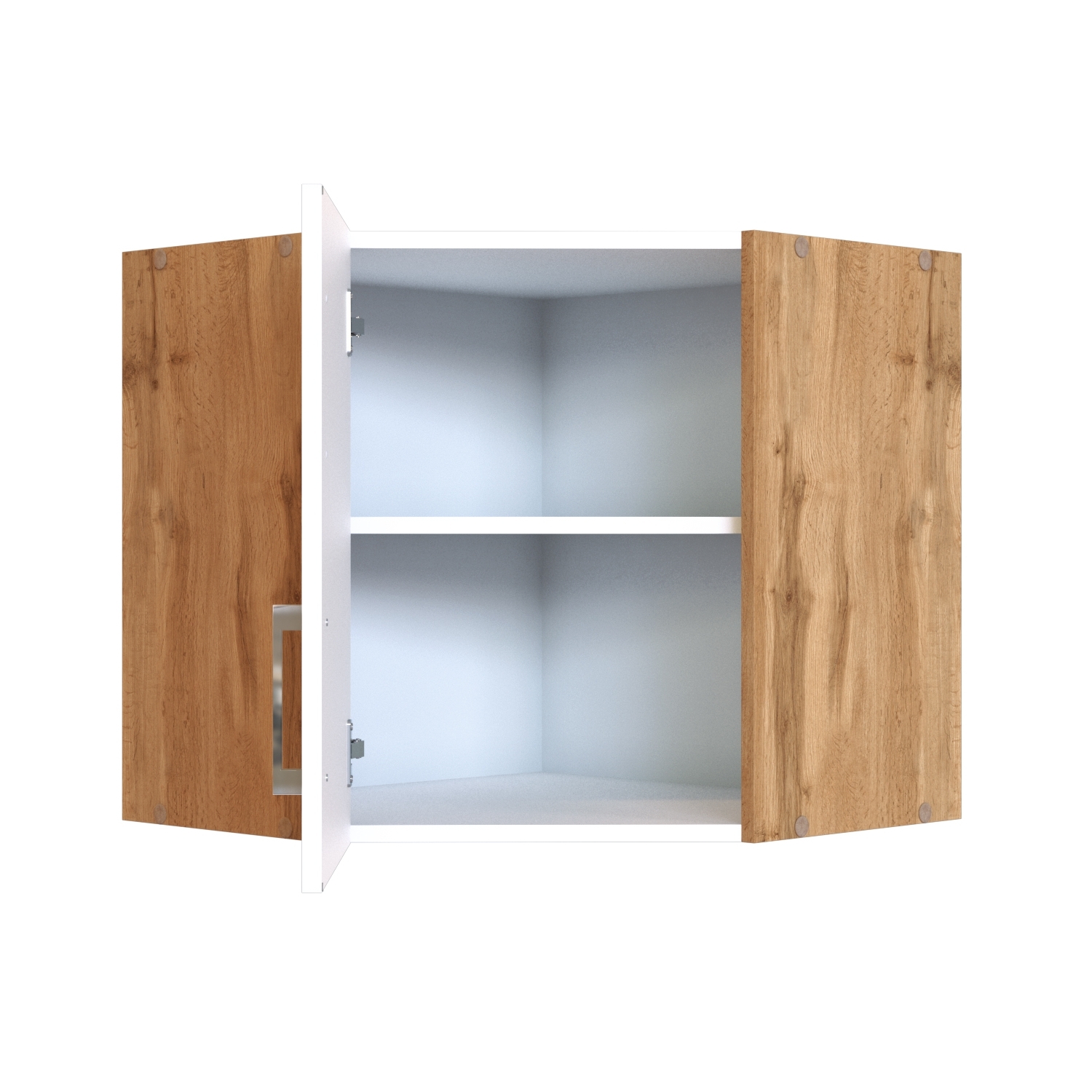 Eck-Hängeschrank SORRENTO - weiß-Wotan Eiche - 60 cm breit