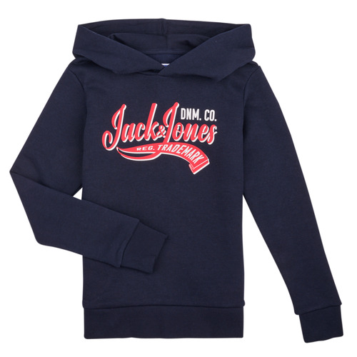 Jack & Jones - JJELOGO SWEAT HOOD 2 COL 24 SNJNR - Marine