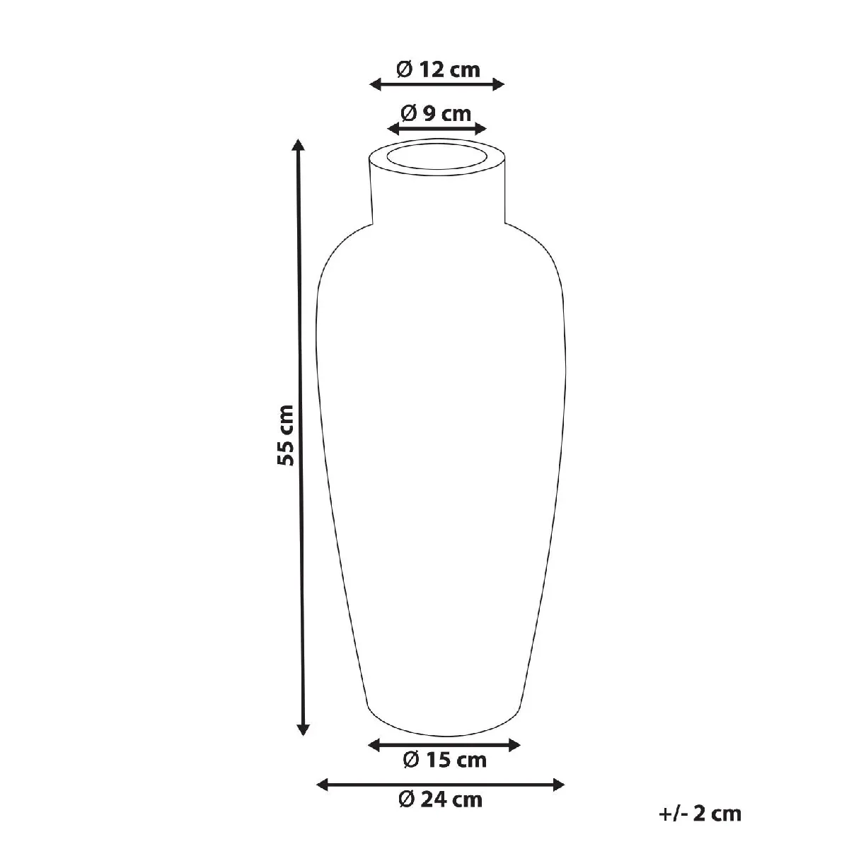 Beliani Vase GONNOS Vert 55 cm