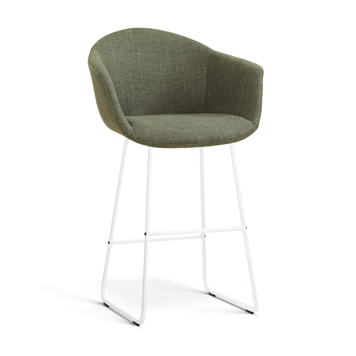 barkruk Nino-Otis H75 cm wit onderstel forestgroen