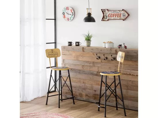 Horloge murale en bois blanc d34x2h