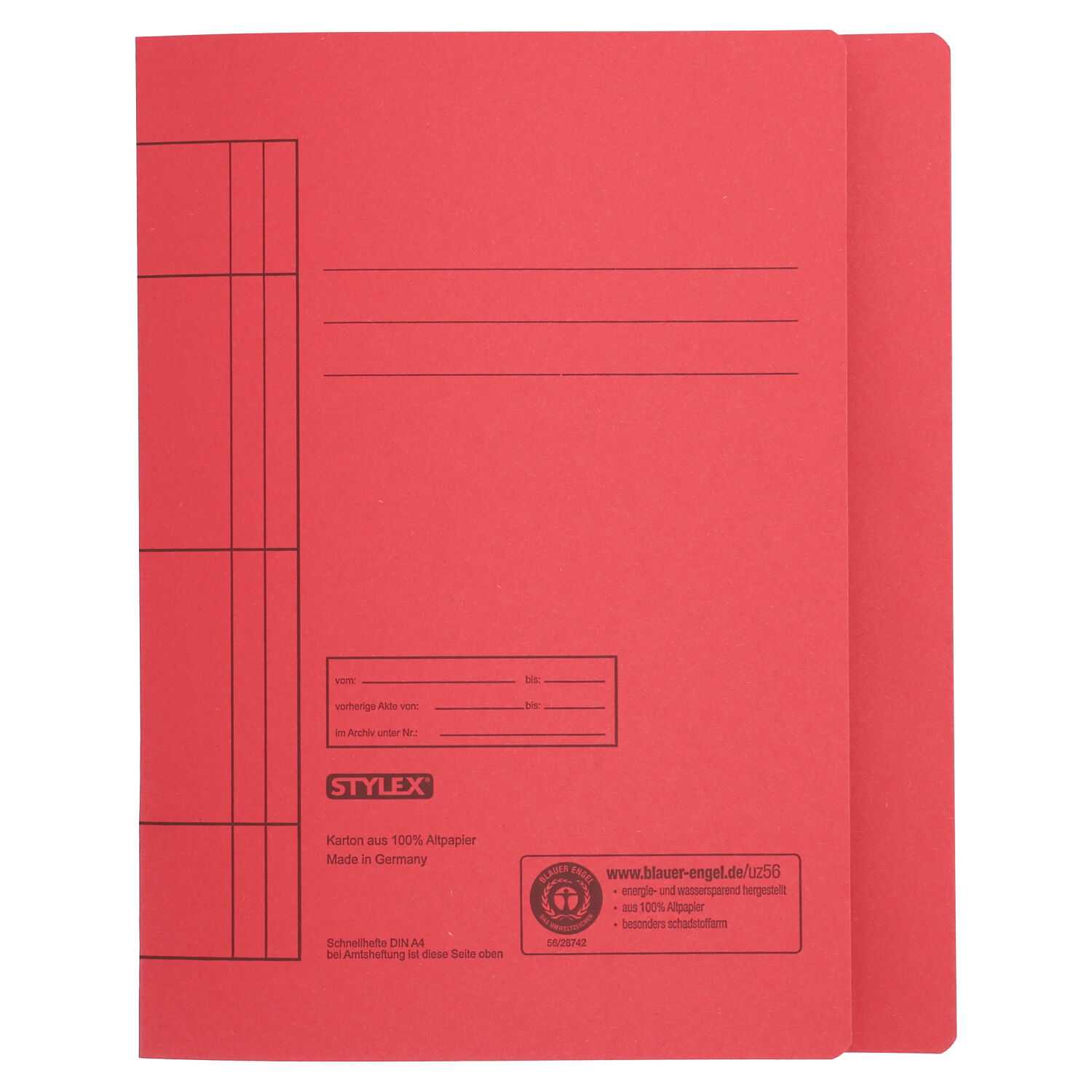 STYLEX® Schnellhefter DIN A4 Karton rot