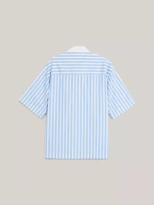Camisa Crest com gola cubana e modelagem relaxada