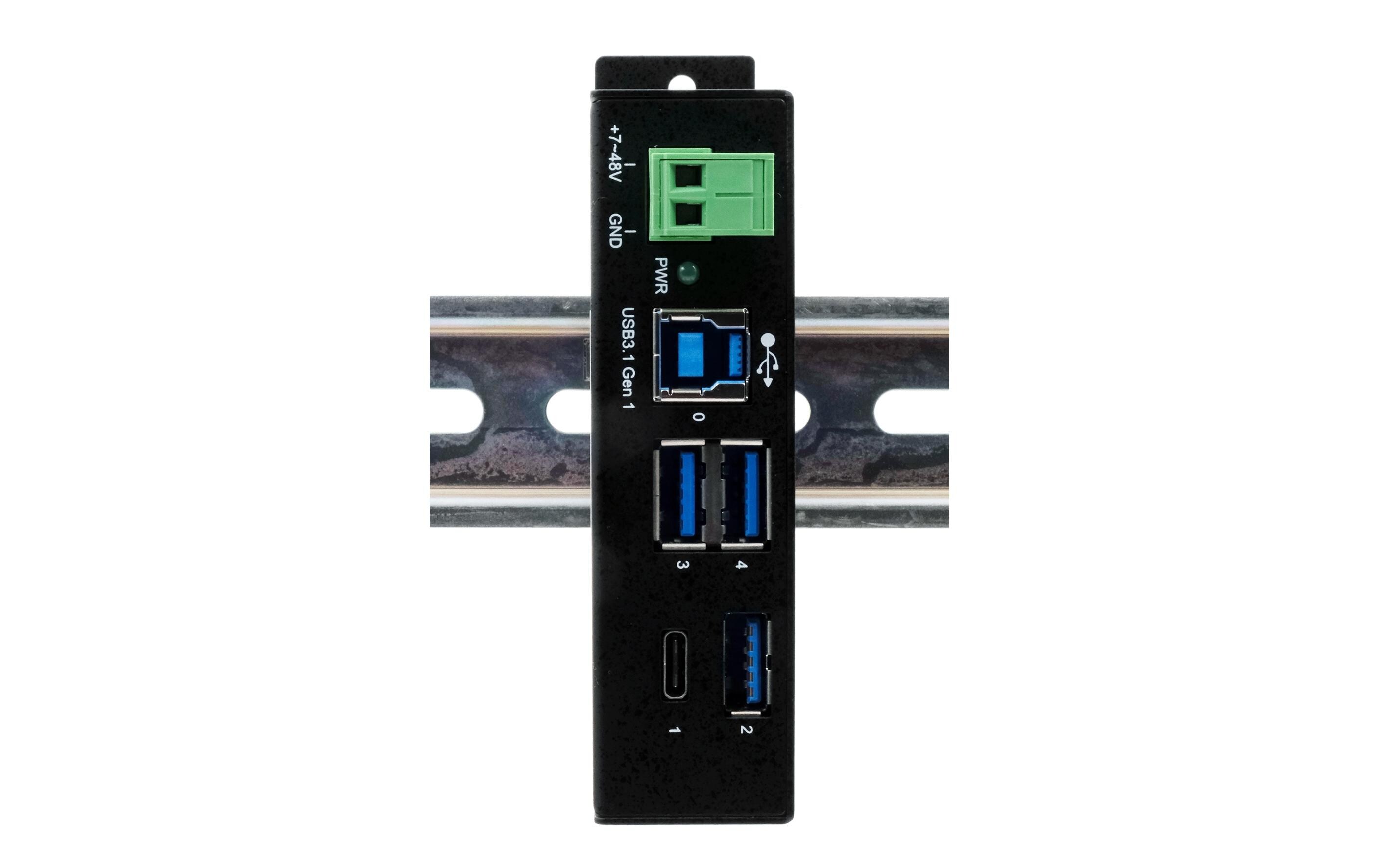 USB-Hub EX-1194HMS 1x USB-C und 3x UAB-A Ports4 Port USB 3.2 Gen 1 Metall HUB, 1x USB-C und 3x UAB-A Ports (Surge Protection)