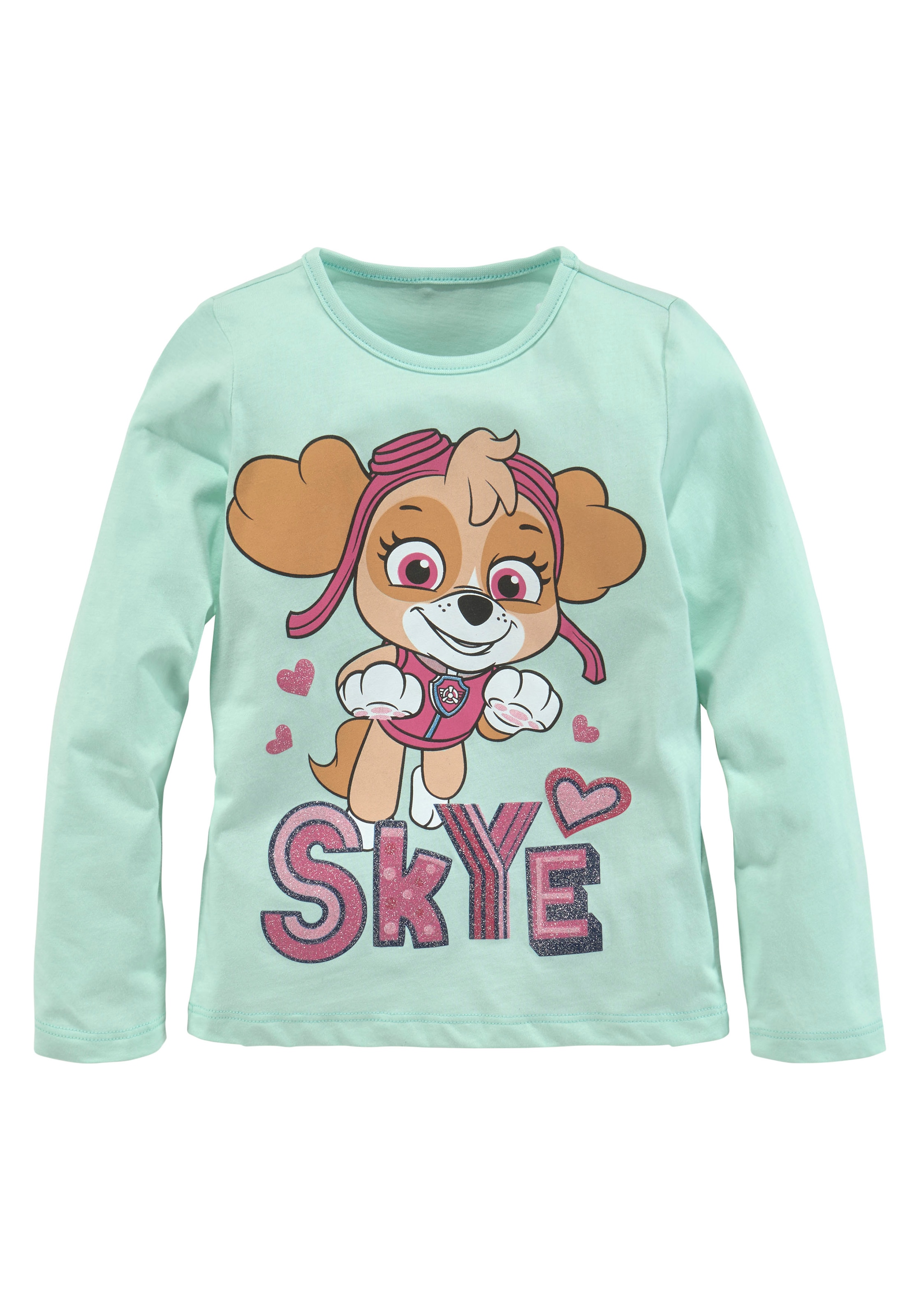 PAW PATROL Langarmshirt Druck mit Glitzerdetails