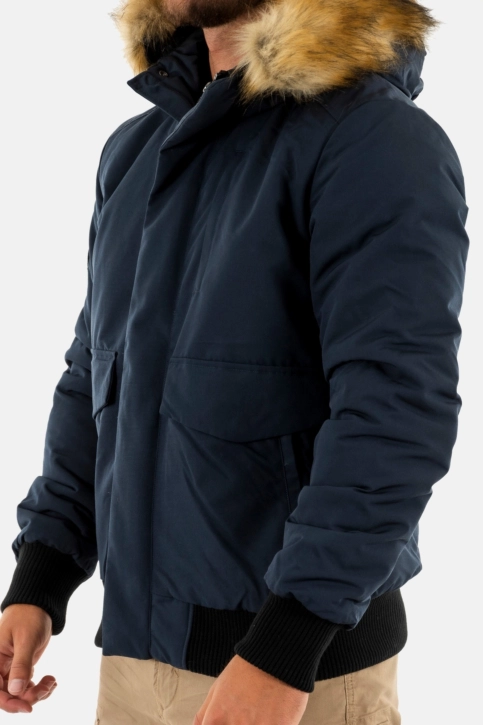 blousons et vestes superdry everest hooded l6t nordic chrome navy