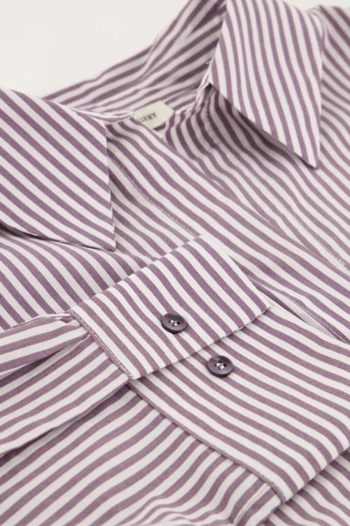 Paars-witte blouse pinstripe
