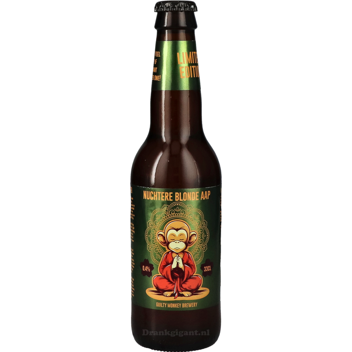 Guilty Monkey Nuchtere Blonde Aap Alcoholarm 33 cl