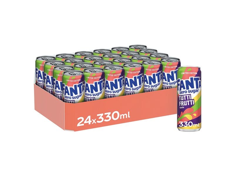 Fanta Soft-Drinks Tutti Frutti Zero 24 x 0.33 l Kalorienfreies Erfrischungsgetränk mit Fruchtaromen