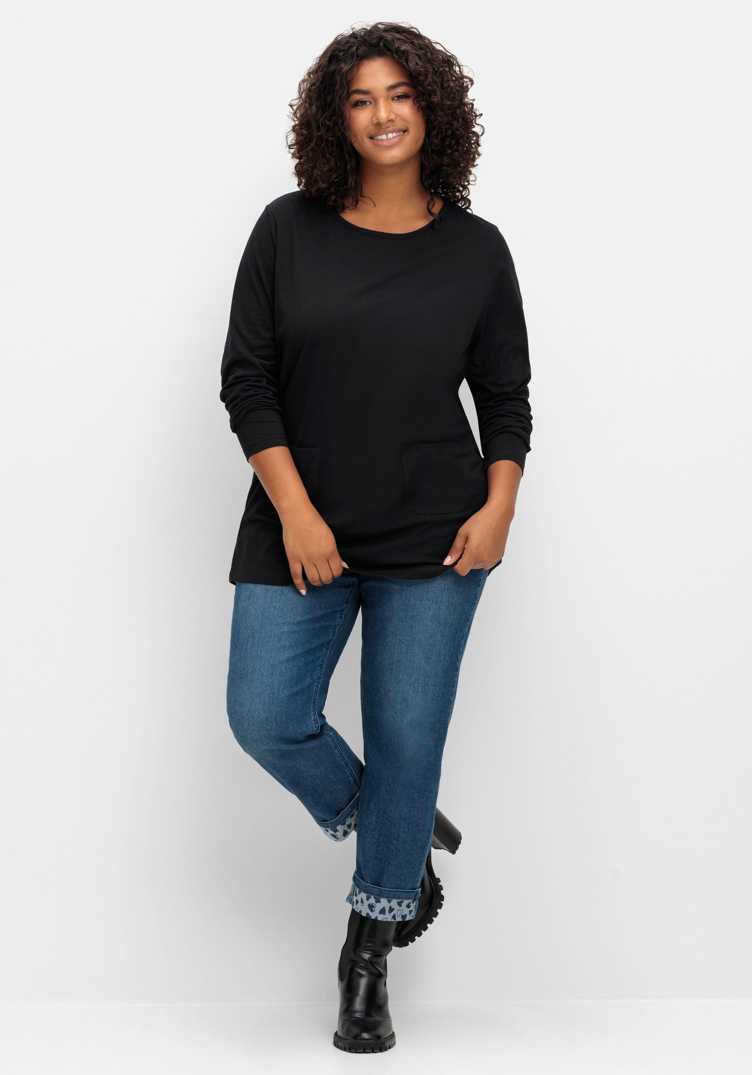 Longshirt mit aufgesetzten Taschen