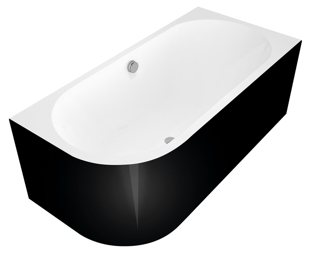 Polysan Monolith ligbad rechts 160x75x60cm zwart