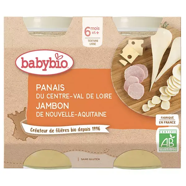 Lancheira Orgânica Babybio de Pastinaca e Presunto +6 meses 2 x 200g