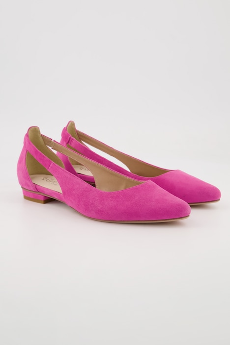 Leder-Ballerinas, Cut-Out, Weite H