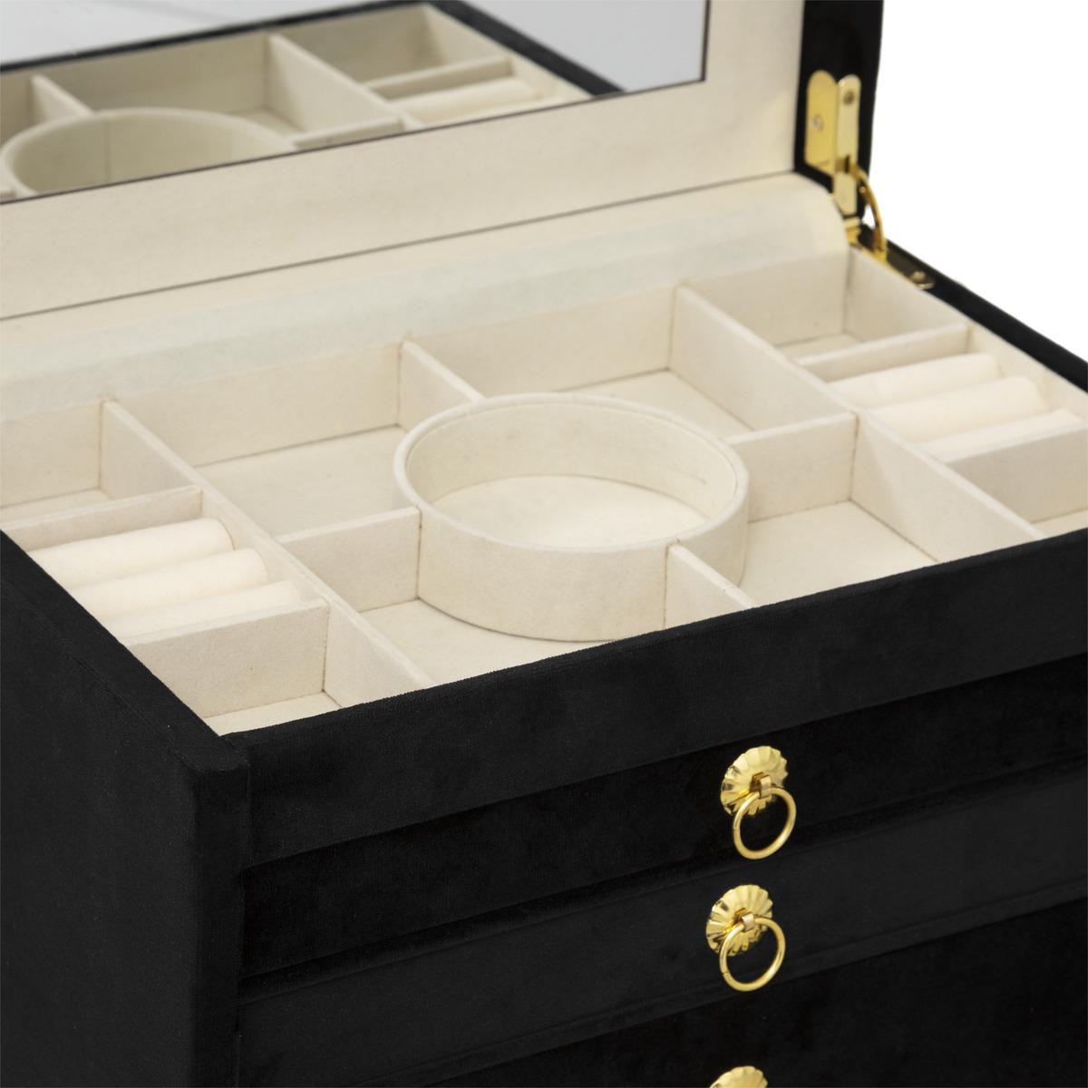 BOITE BIJOUX VELOURS NIGHT NOIR
