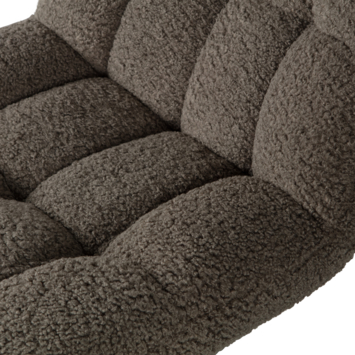 WOOOD fauteuil Job donkergroen teddy stof draaibaar