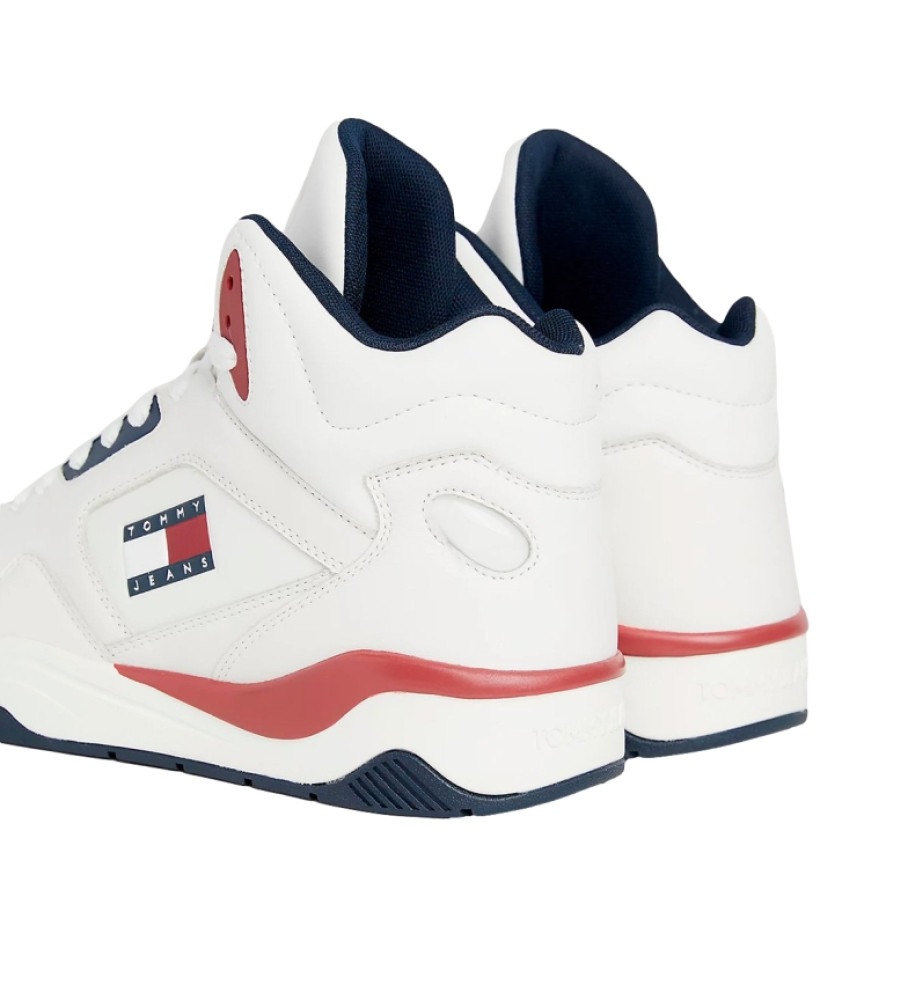 Tênis de basquete Tommy Jeans de couro, branco