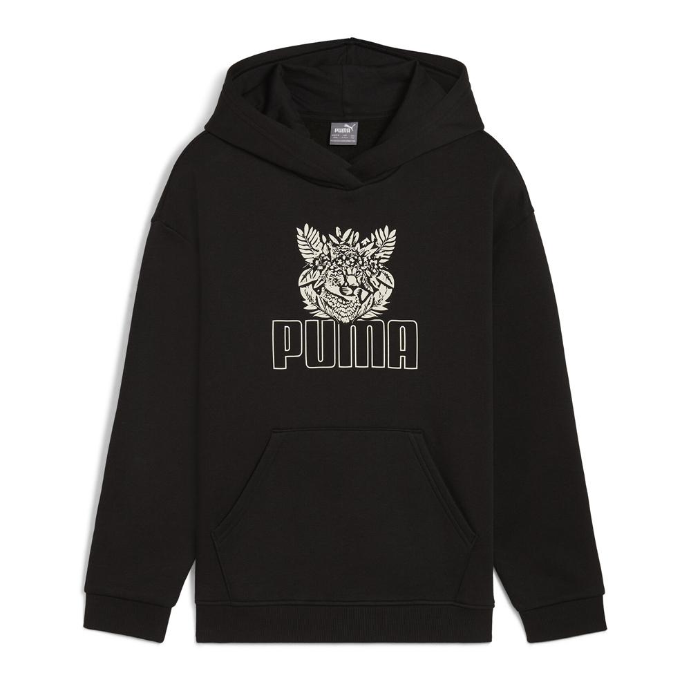 Puma Sweat Capuche Noir Fille Puma Ess+ Tropicat