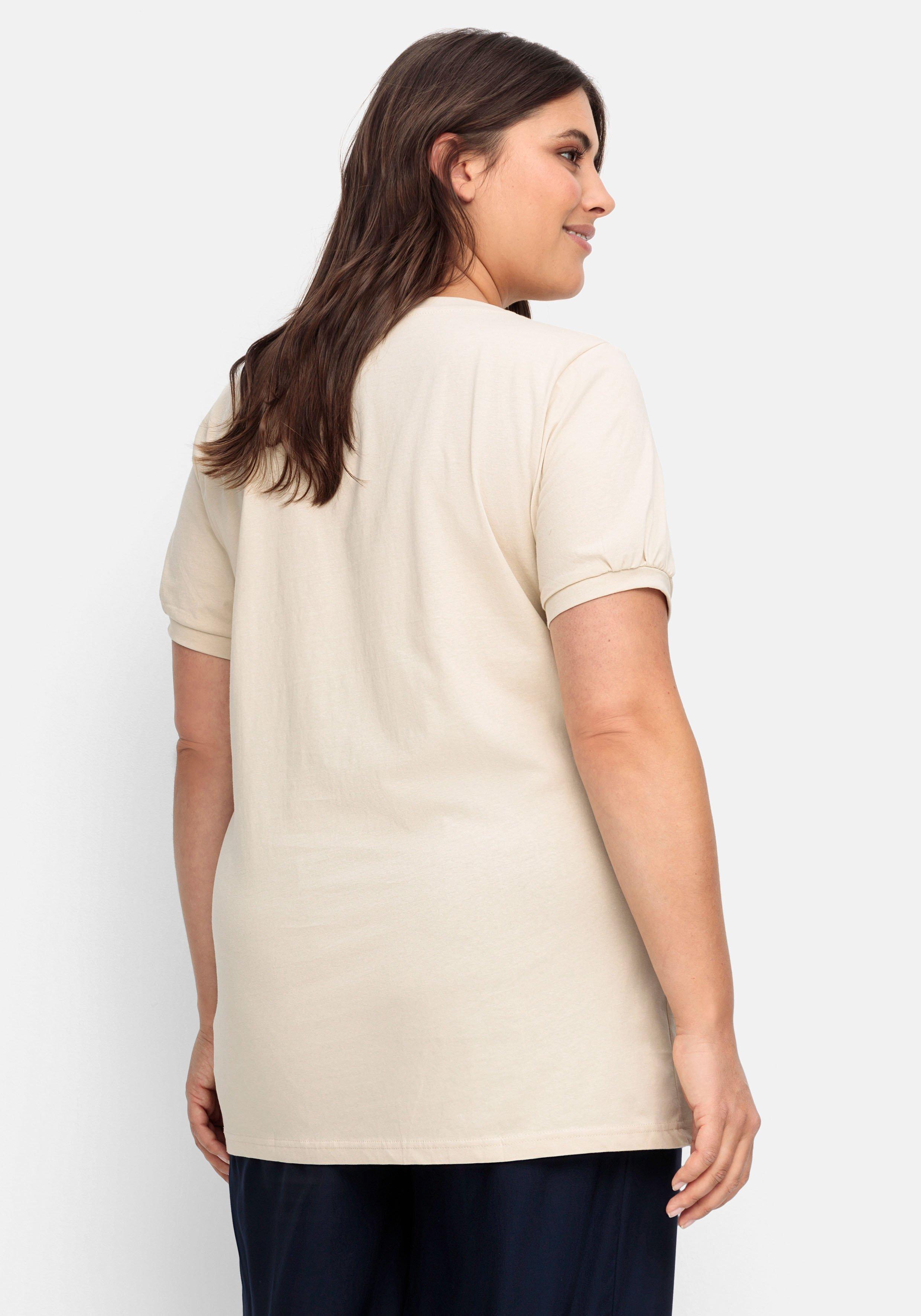 Longshirt mit Zierknöpfen am Ausschnitt