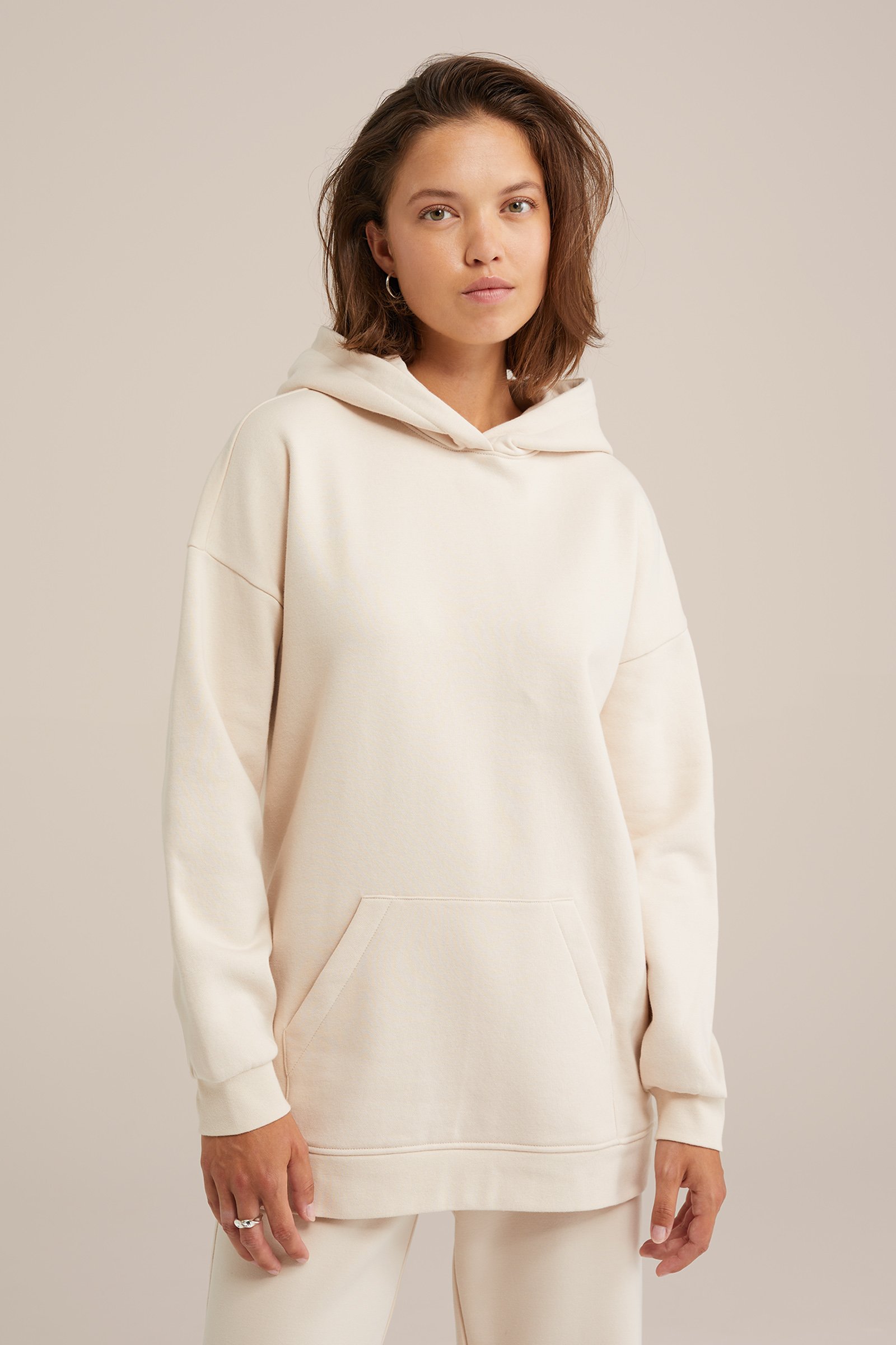 sweater met capuchon WE Fashion Beige