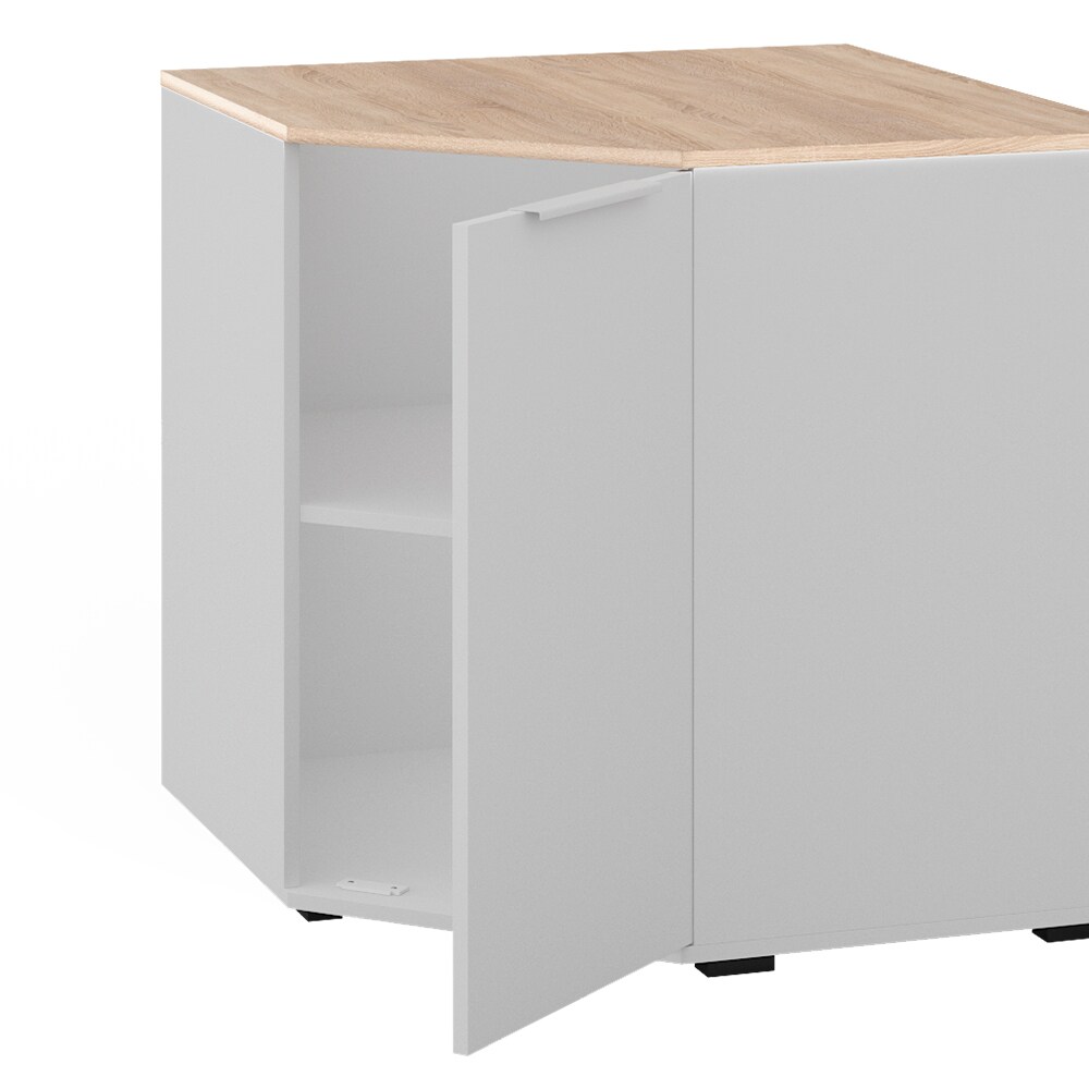 Vicco Eckkommode Betti Weiß Sonoma 78 x 78 cm Wohnzimmer 1 Tür