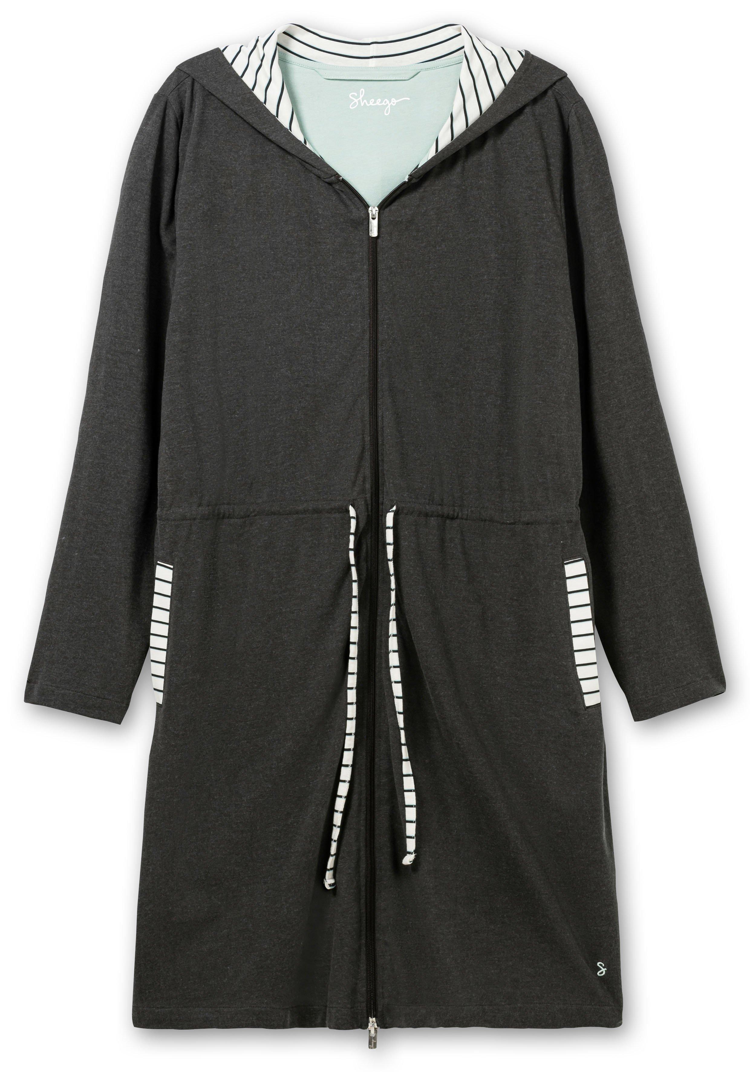 Morgenmantel aus Jersey, mit Kontrastdetails