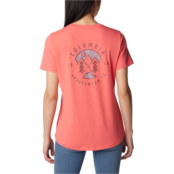 T-shirt randonnée COLUMBIA W SUN TREK SHORT SLEEVE JUICY/NATURALLY BOUNDLESS