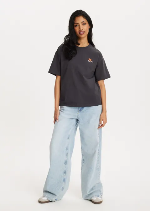 T-shirt met print malibu zwart (ZWART)