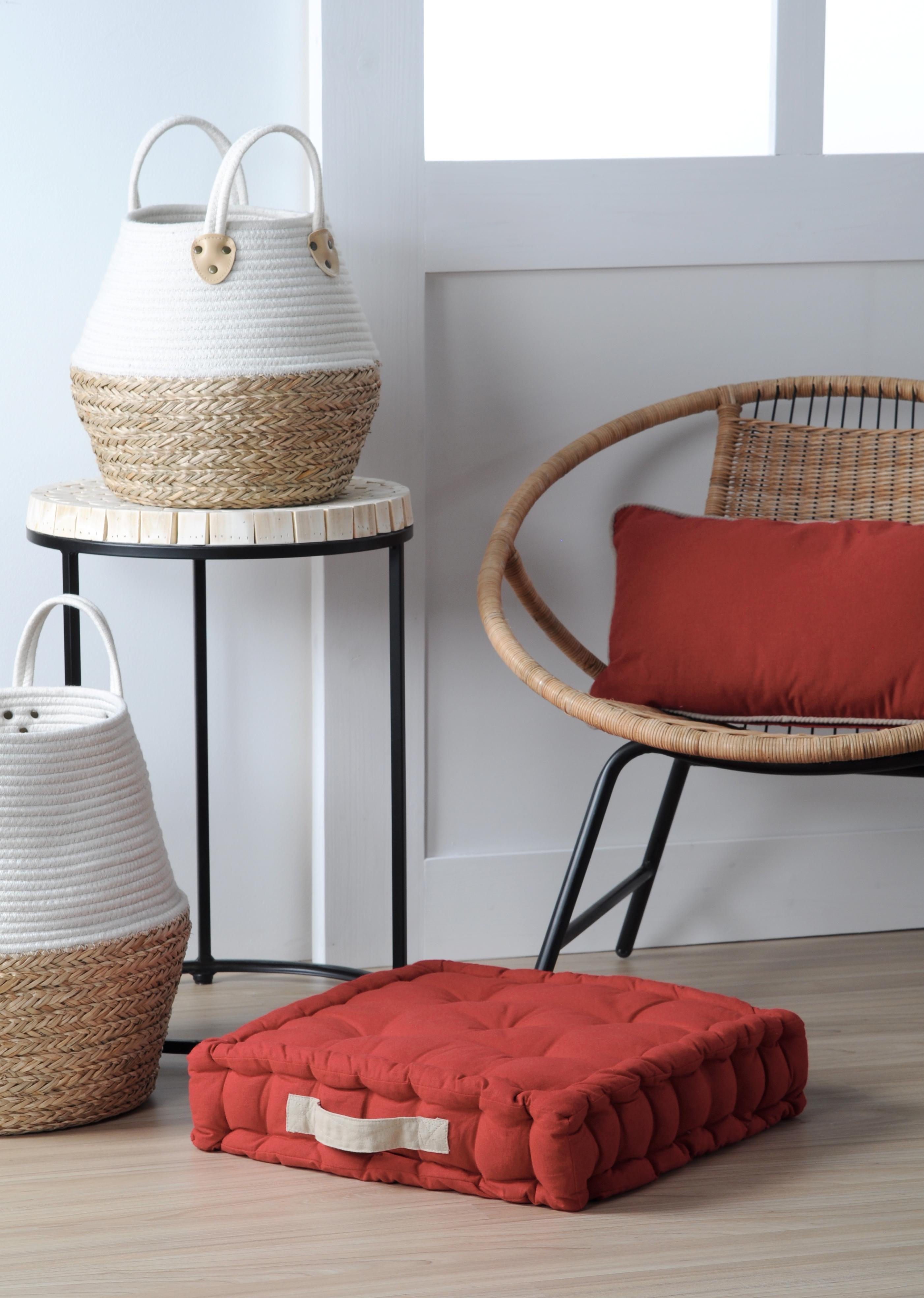 DUO COUSSIN 45X45X10 TERRACOTTA LIN