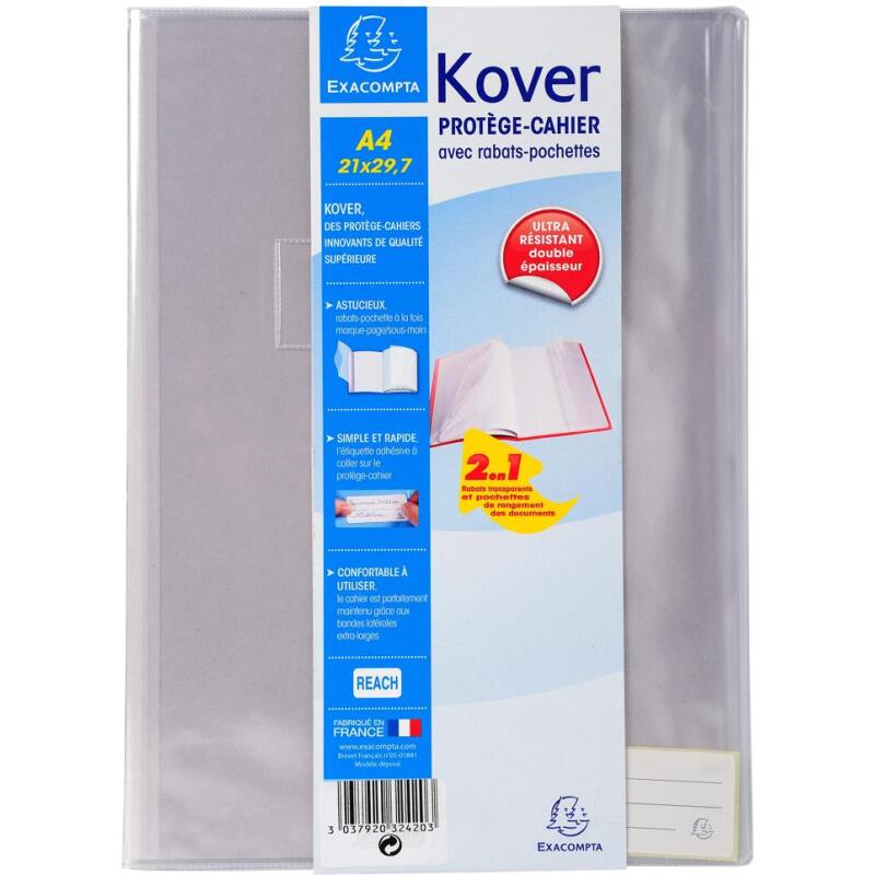 Protège-cahier translucide Kover® - 21x29,7cm - Incolore
