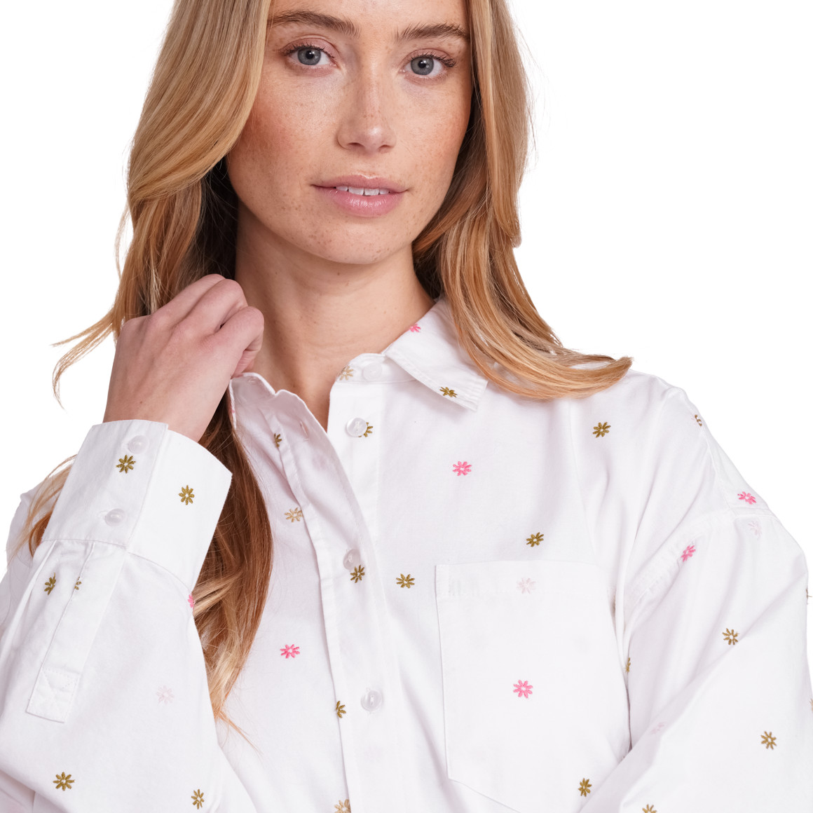 Jonas Nielsen Damen Hemdbluse im Oversized-Look weiss
