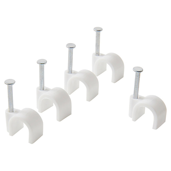 25 cavaliers ronds en nylon Diall ø 8 à 9 mm blanc