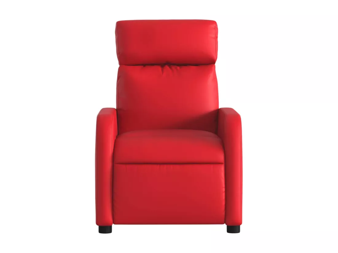 Fauteuil massant inclinable rouge similicuir