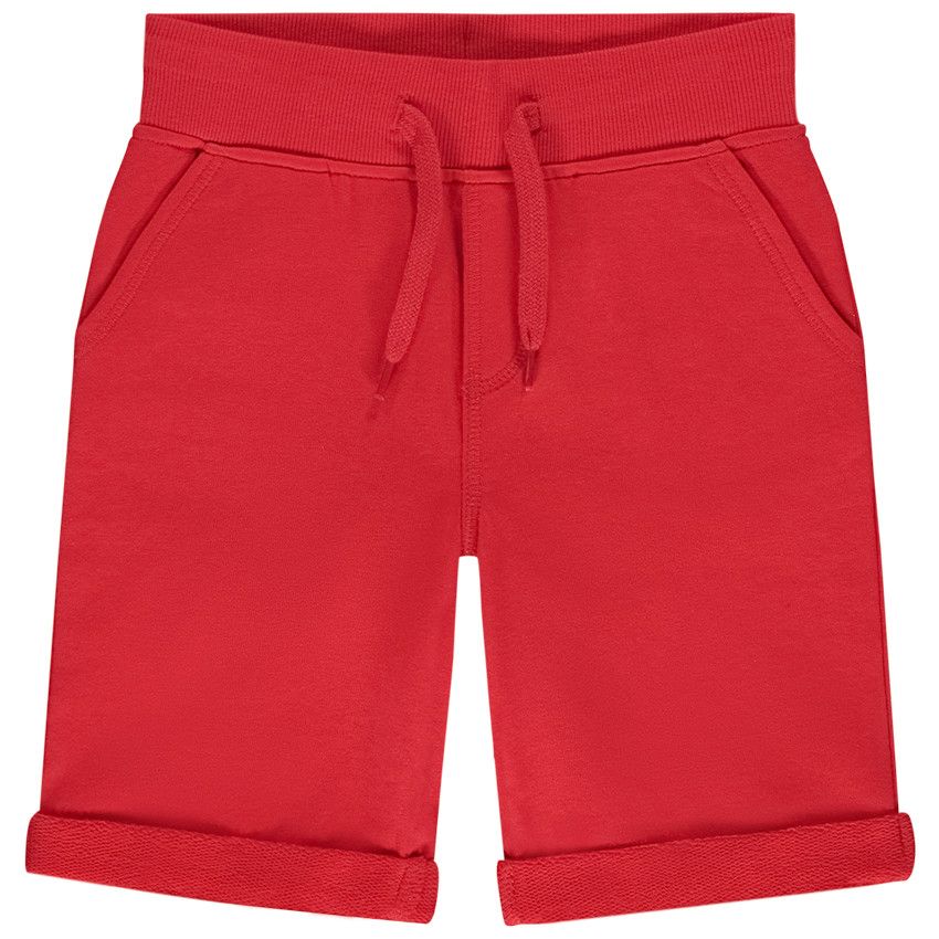 Bermuda en molleton uni pour garçon - Rouge