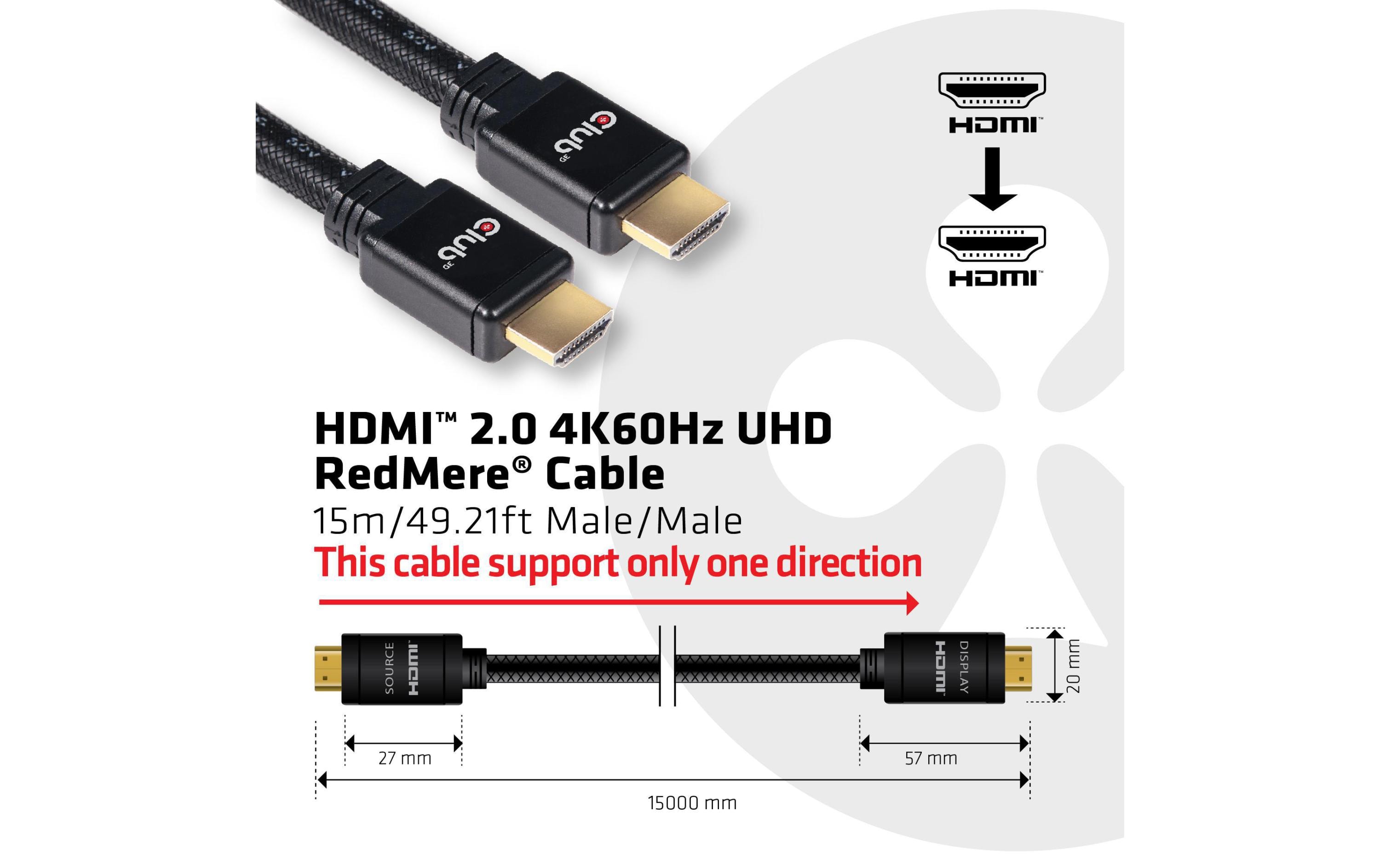 Kabel HDMI 2.0 4K60Hz UHD RedMere, 15 mHDMI 2.0 4K60Hz RedMere Kabel