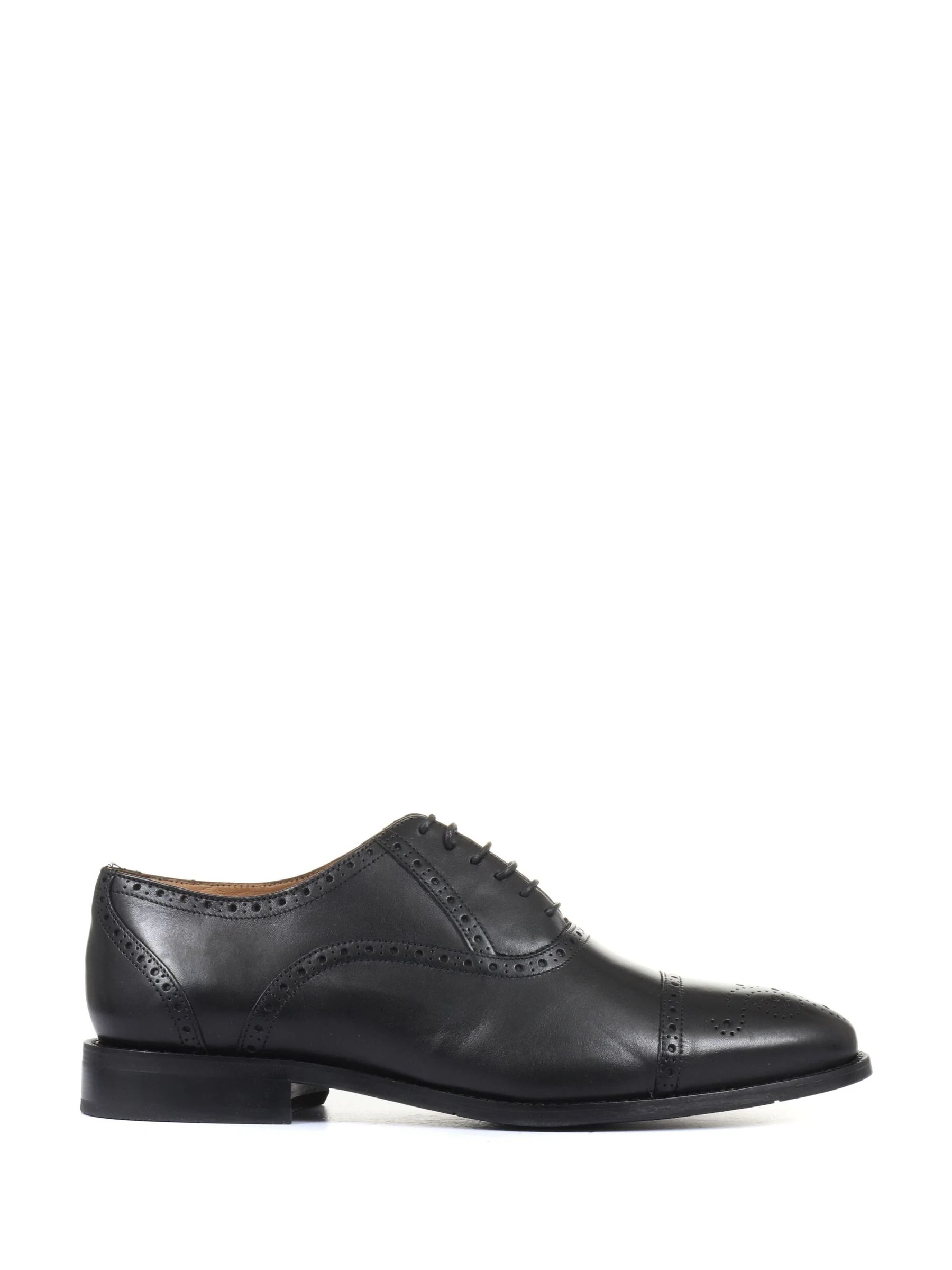 Zwart - Gents Leather Lace Wide Fit Smart Shoes