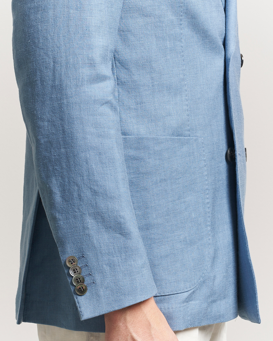 Oscar Jacobson Farris Patch Soft DB Linen Blazer Light Blue