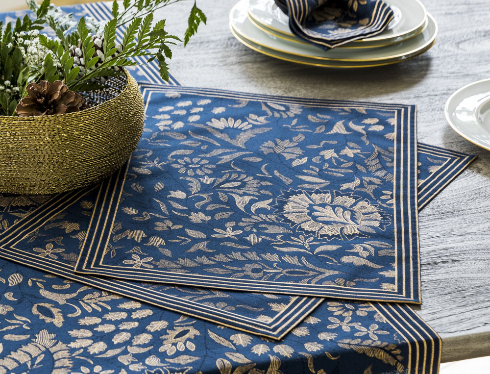 Lot de 2 sets de table-Bleu de minuit