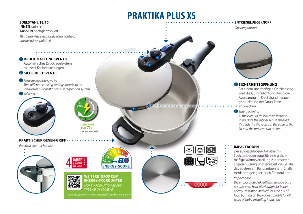 Schnellkochtopf Praktika Plus XS