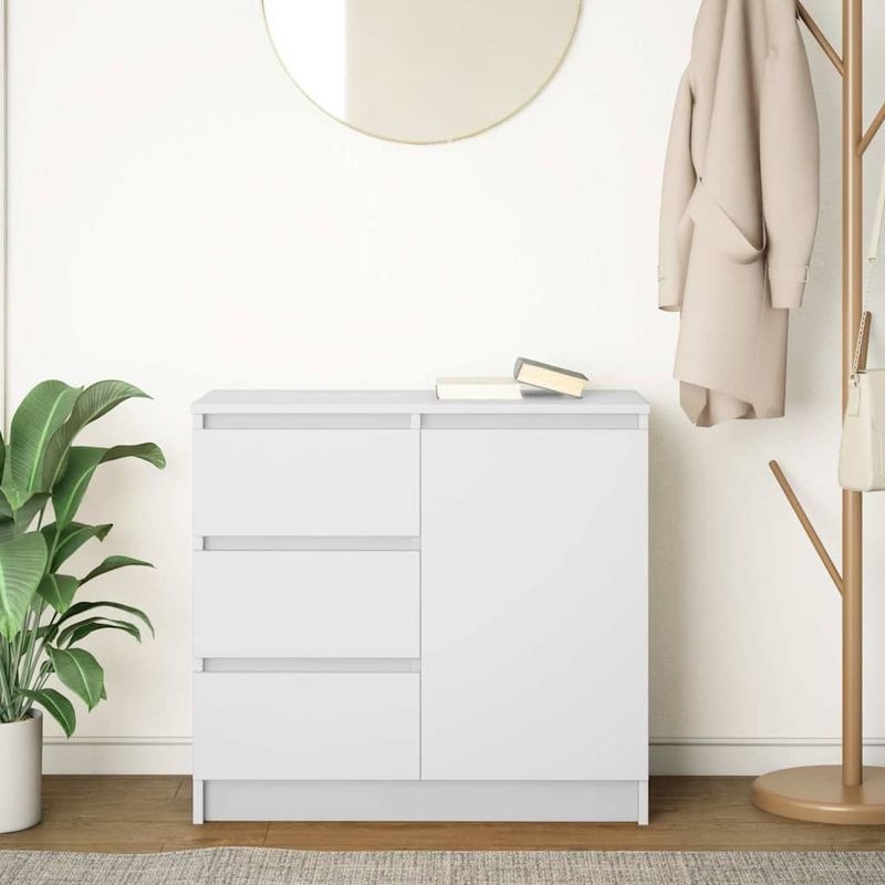 vidaXL - Dressoir - Wit - Spaanplaat - Met Lades en Deur