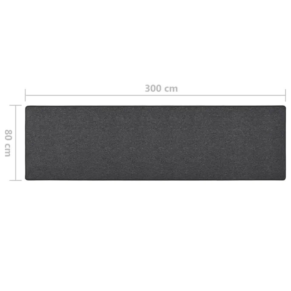 vidaXL - Vloerkleed - Antraciet - Polypropyleen - 80 x 300 cm
