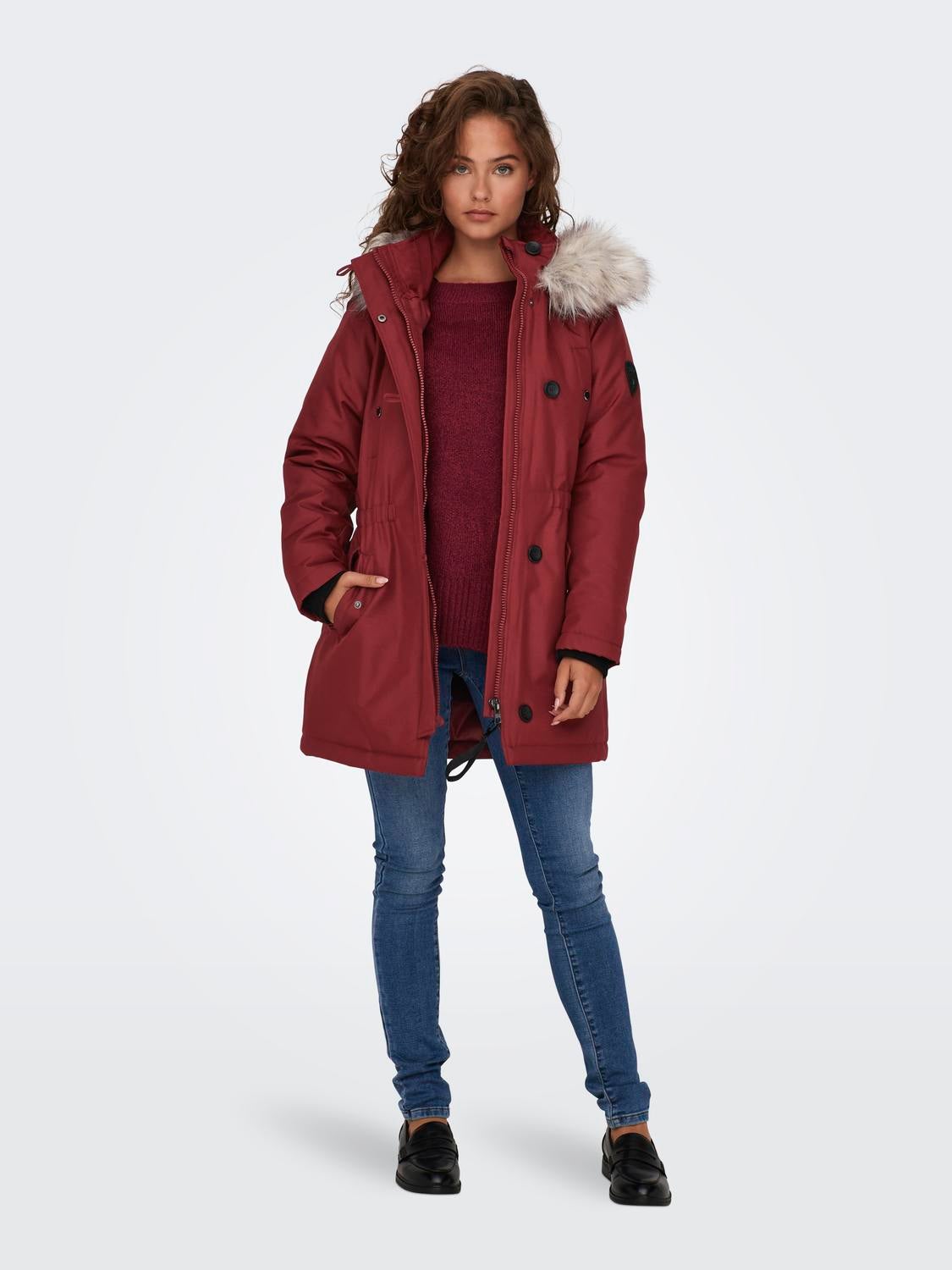 ONLIRIS Langer Parka Fired Brick