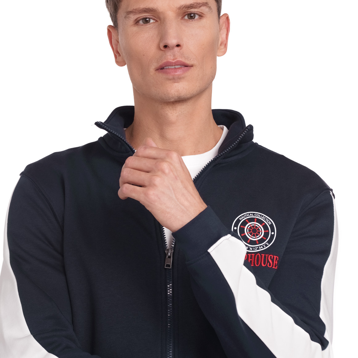 VanVaan Herren Sweatjacke mit Stehkragen dunkelblau