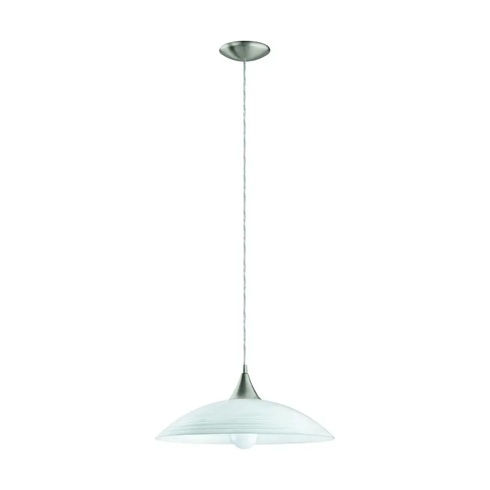 EGLOLazolo-Hanglamp-1Lichts-Ø420mm.-Nikkel-Mat-WitGelakt