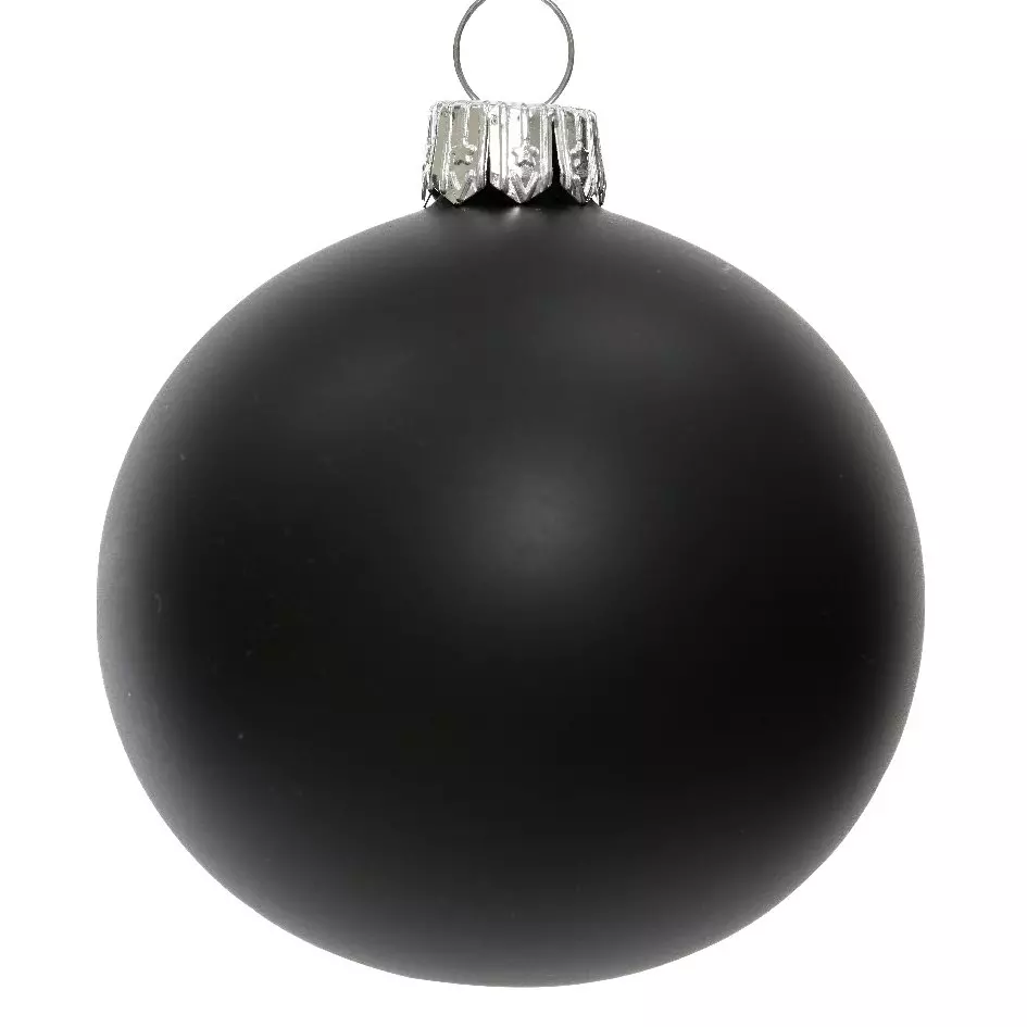 Lot de 6 boules de Noël en verre (D80 mm) Arctique mates Noir