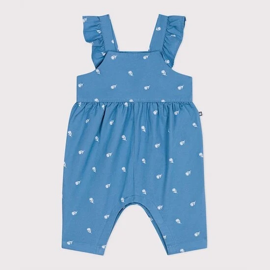 Salopette en coton jambes longues brodée de fleurs   Alaska        de               Petit Bateau