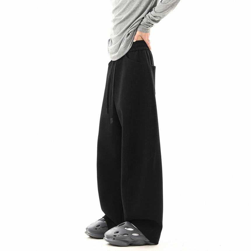 Derbundy - Effen joggingbroek met trekkoord in de taille en rechte pijpen